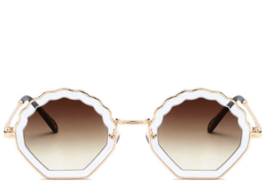 Island Brown Tint Round Shell Sunglasses