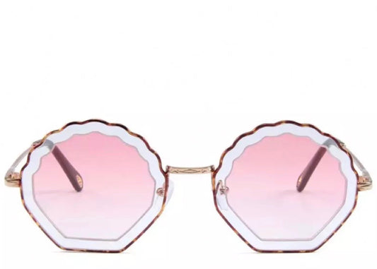 Island Pink Tint Round Shell Sunglasses