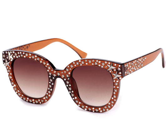 Rodeo Brown Studded Sunglasses